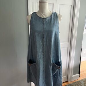 Womens Flared Denim Dress  Size S